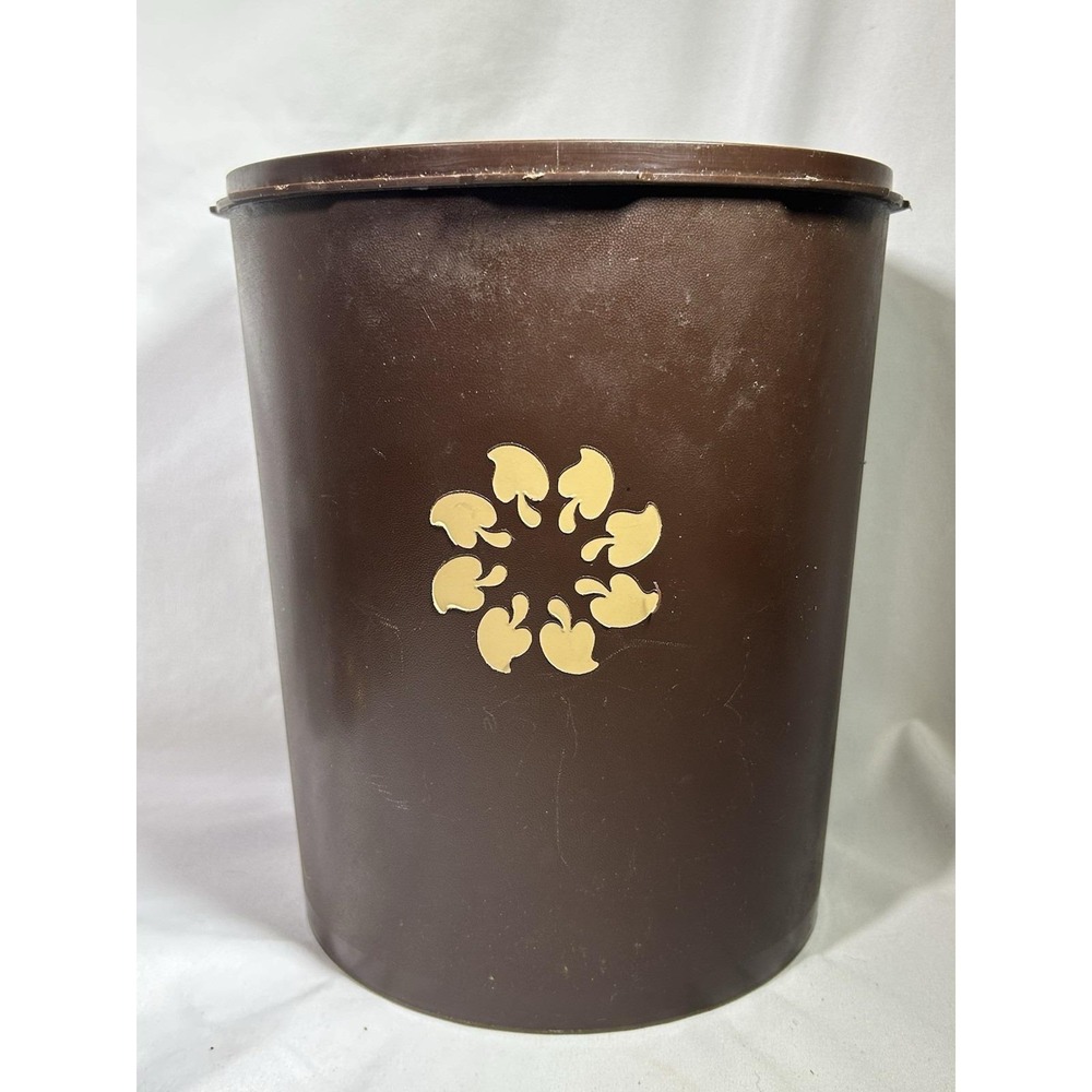 Vintage Tupperware Canister Brown Mushroom 805-6 Container 9.5" Tall No Lid MCM